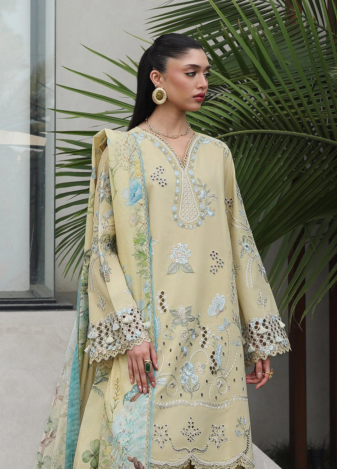 Q Line by Qalamkar Unstitched Embroidered Lawn 3 Piece Suit QLK26ULQ MEIRA QKL-11 - Festive Collection