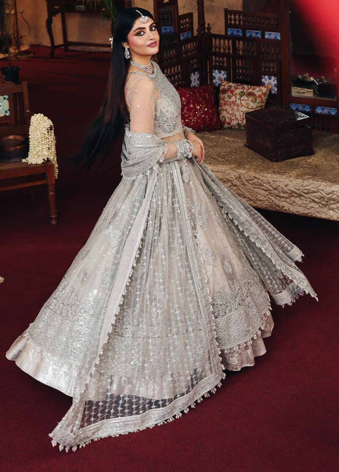 Silsila by Meeral Pret Embroidered Net 3 Piece Shehwar - Festive Collection