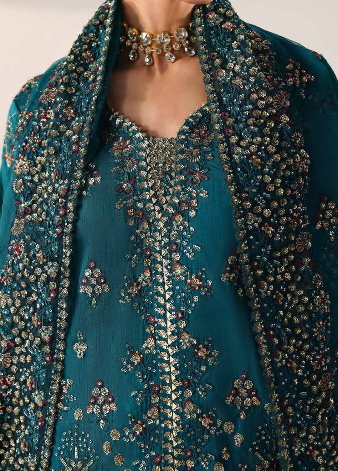 Serein Luxe by Emaan Adeel Unstitched Raw Silk Embroidered Suits 3 Piece EA25SL D-6 Moonlight Night - Festive Collection