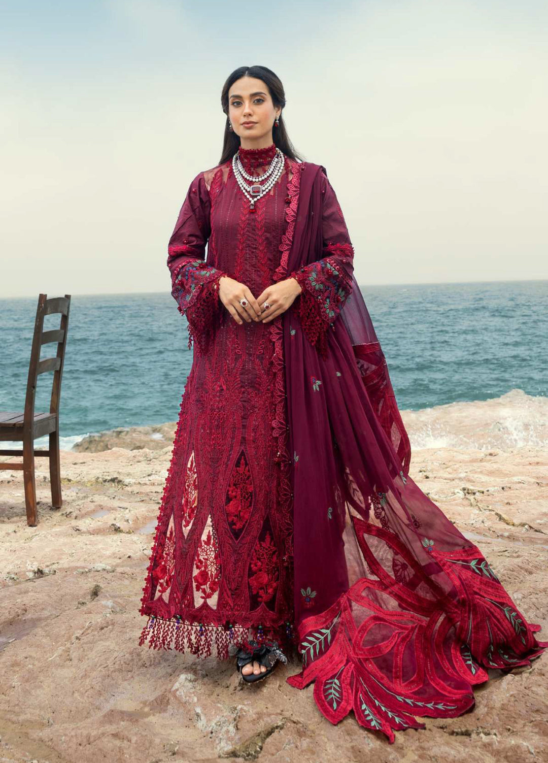 Mahiymaan by Al Zohaib Unstitched Embroidered Luxury Lawn 3 Piece Suit AZ26UM D-5 - Festive Collection