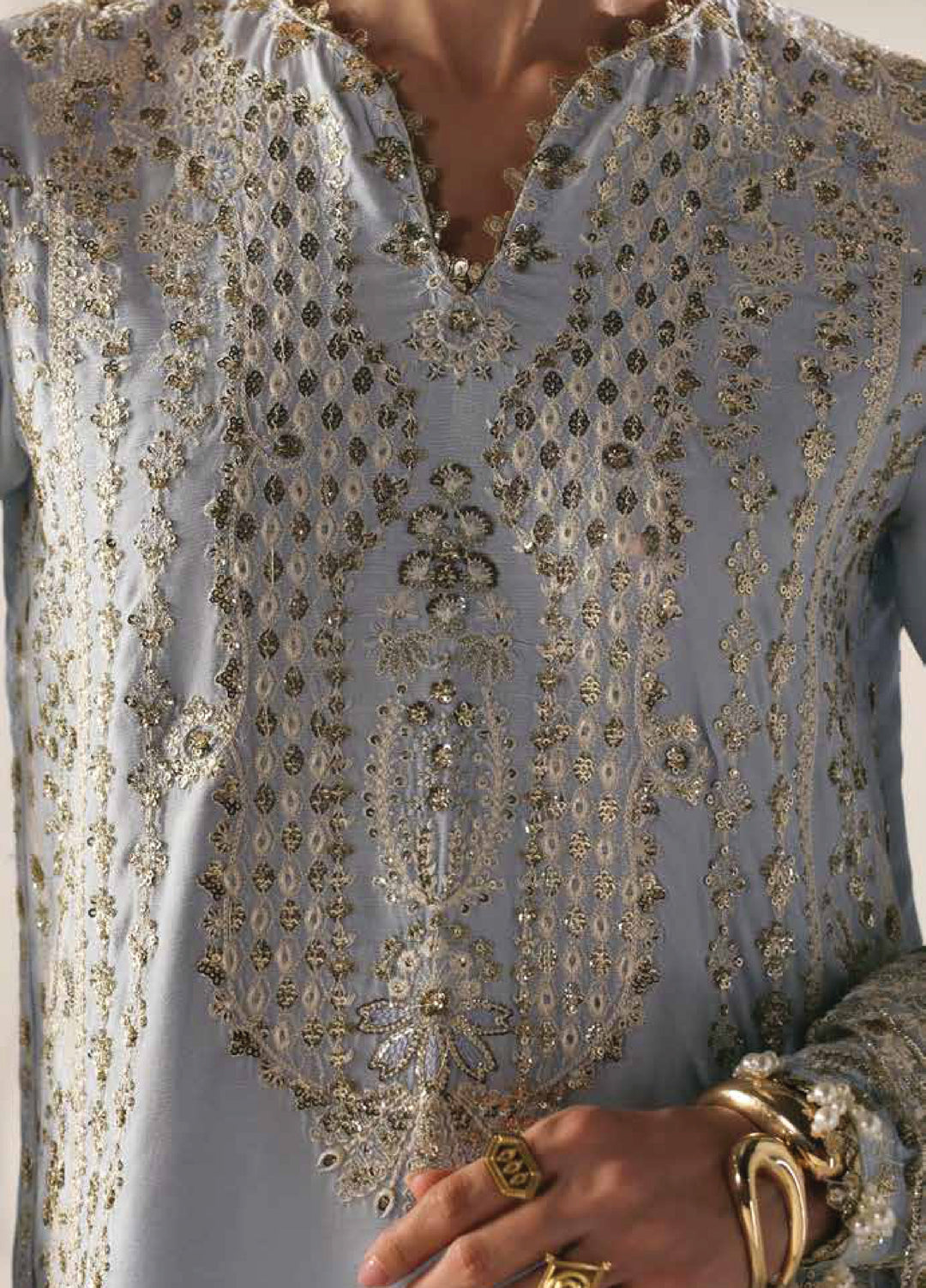 Serein Luxe by Emaan Adeel Unstitched Raw Silk Embroidered Suits 3 Piece EA25SL D-7 Opulent Oasis - Festive Collection