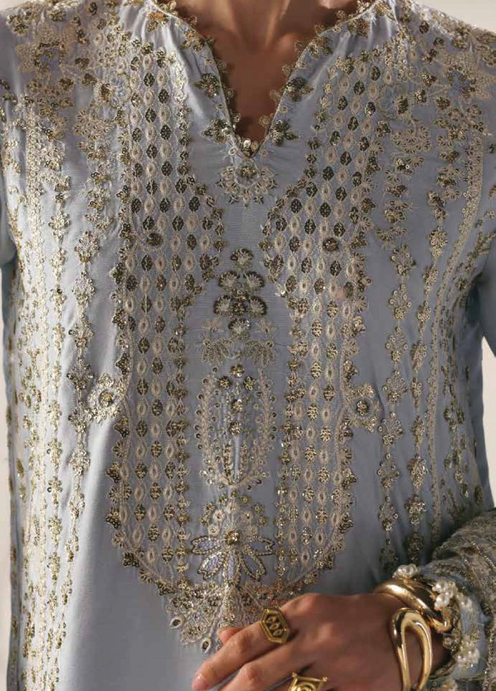 Serein Luxe by Emaan Adeel Unstitched Raw Silk Embroidered Suits 3 Piece EA25SL D-7 Opulent Oasis - Festive Collection