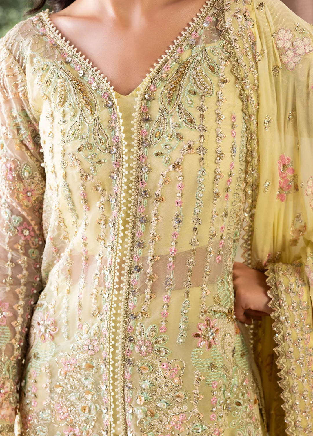 Ember by Aylin Unstitched Organza Embroidered Suits 3 Piece AYL25EF D1-Lumena - Festive Collection
