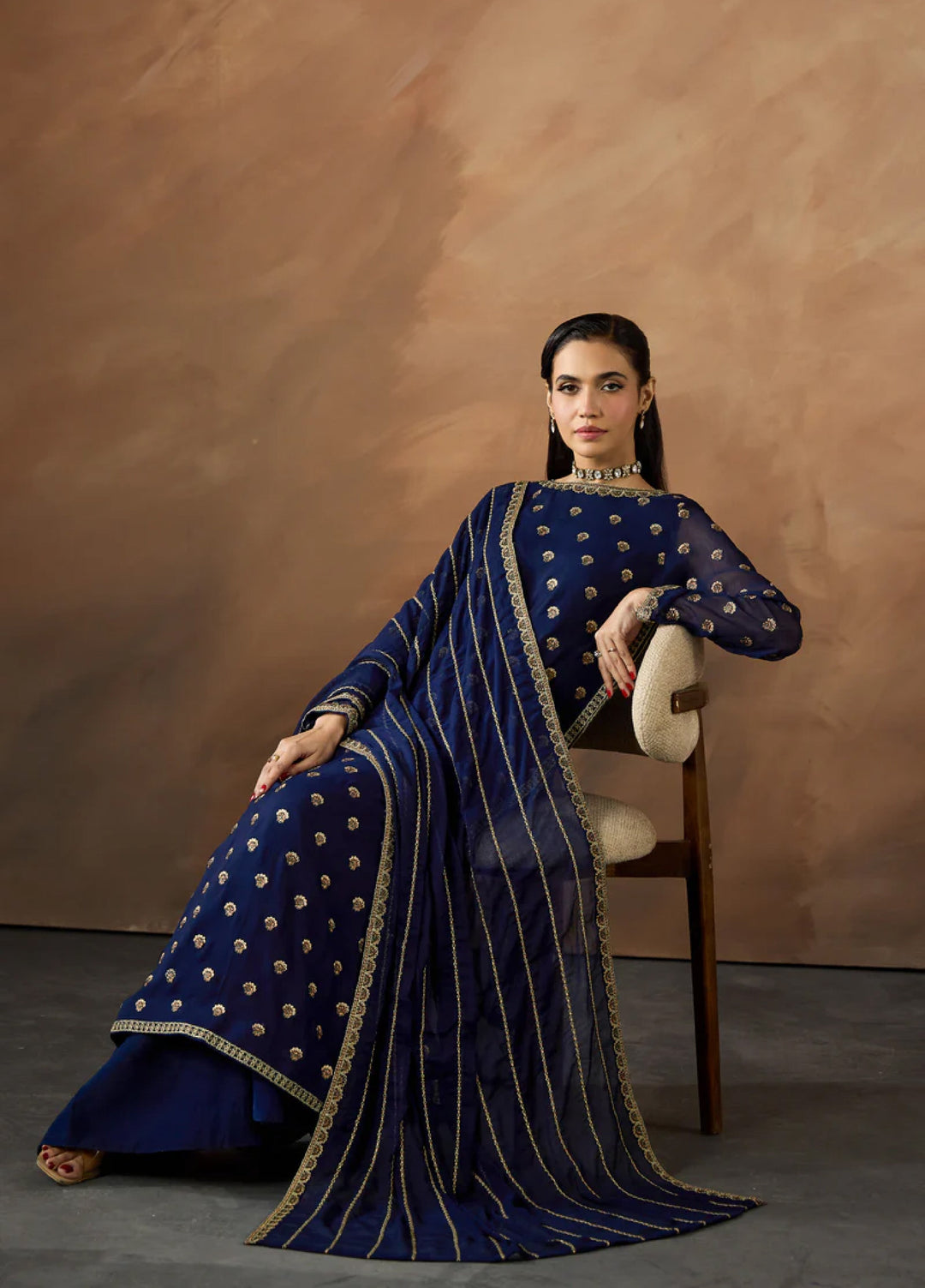 Zarif Women RTW Embroidered Chiffon 3 Piece Suit ZR26UCR ZRF-EMC-26 - Eid Collection