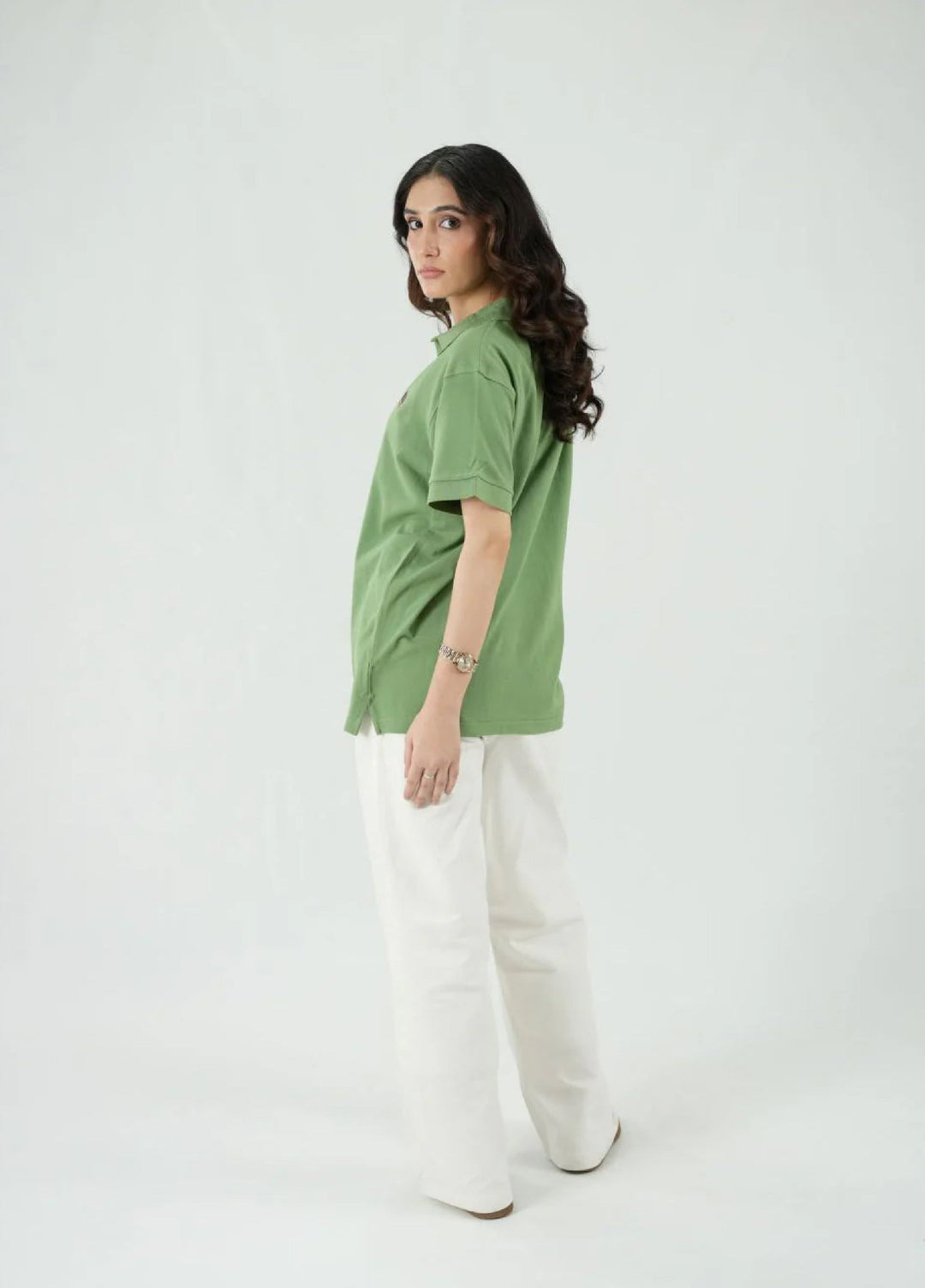 Mercato RTW Solids Cotton 1 Piece Green Polo Shirt