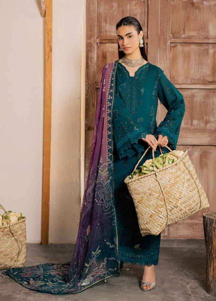Bazar by Nureh Unstitched Chikankari Lawn 4 Piece Suit NU26UNL NE-256 - Eid Collection