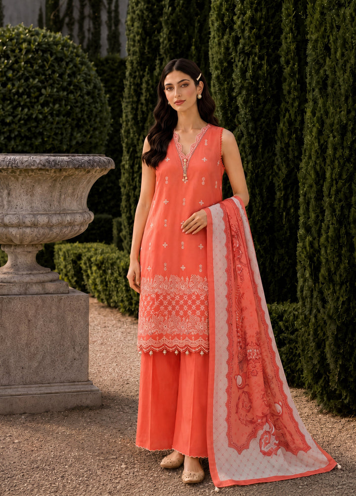 Zellbury Unstitched Embroidered Cotton 3 Piece Suit ZB26UCC WUC26E34069 - Casual Collection