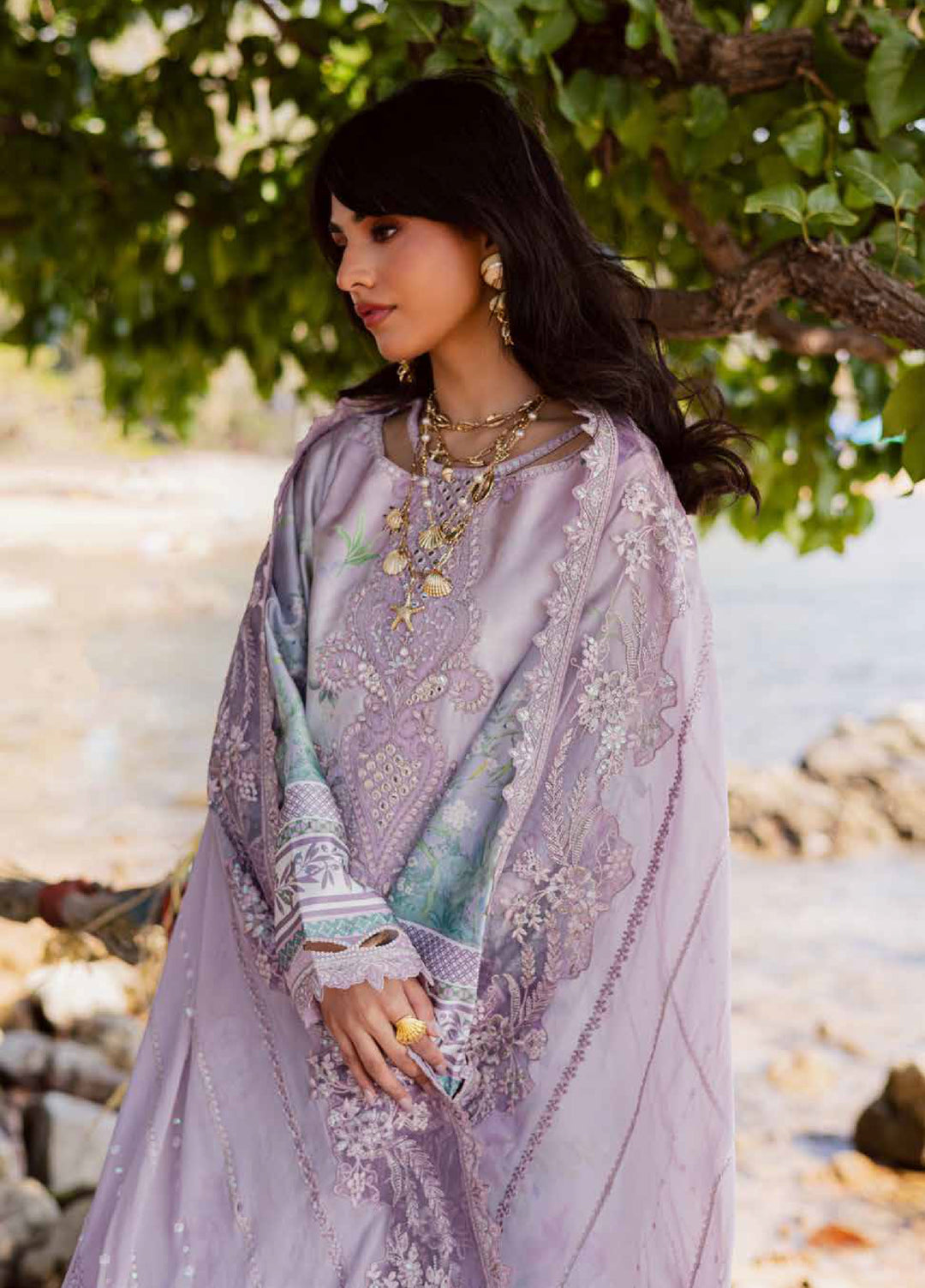 Nureh Unstitched Embroidered Silk 3 Piece Suit NU26US S-24 - Festive Collection