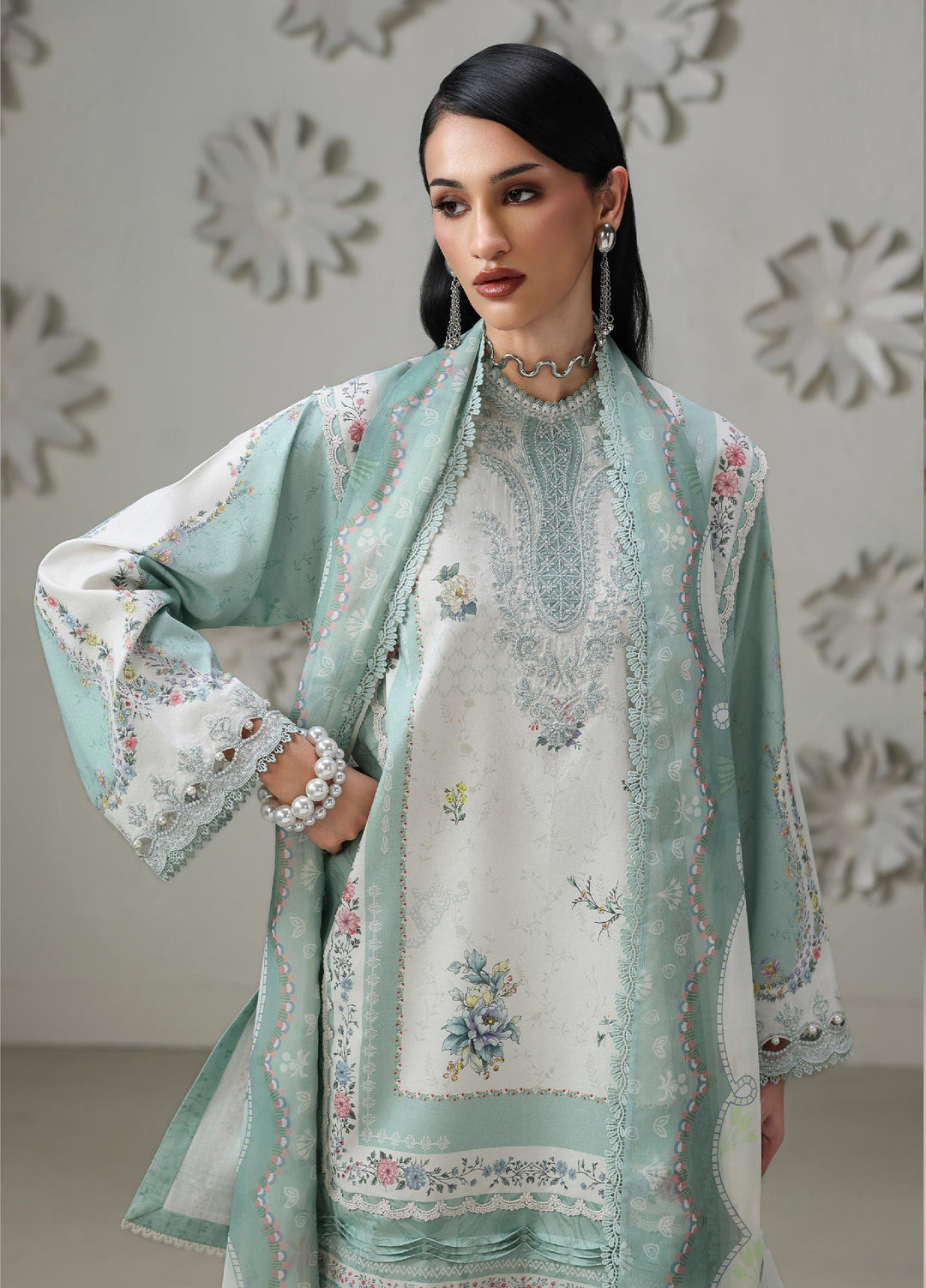 Q Prints by Qalamkar Unstitched Printed Lawn 3 Piece Suit QLK26UQL RASHA QQP-05 (B) - Summer Collection