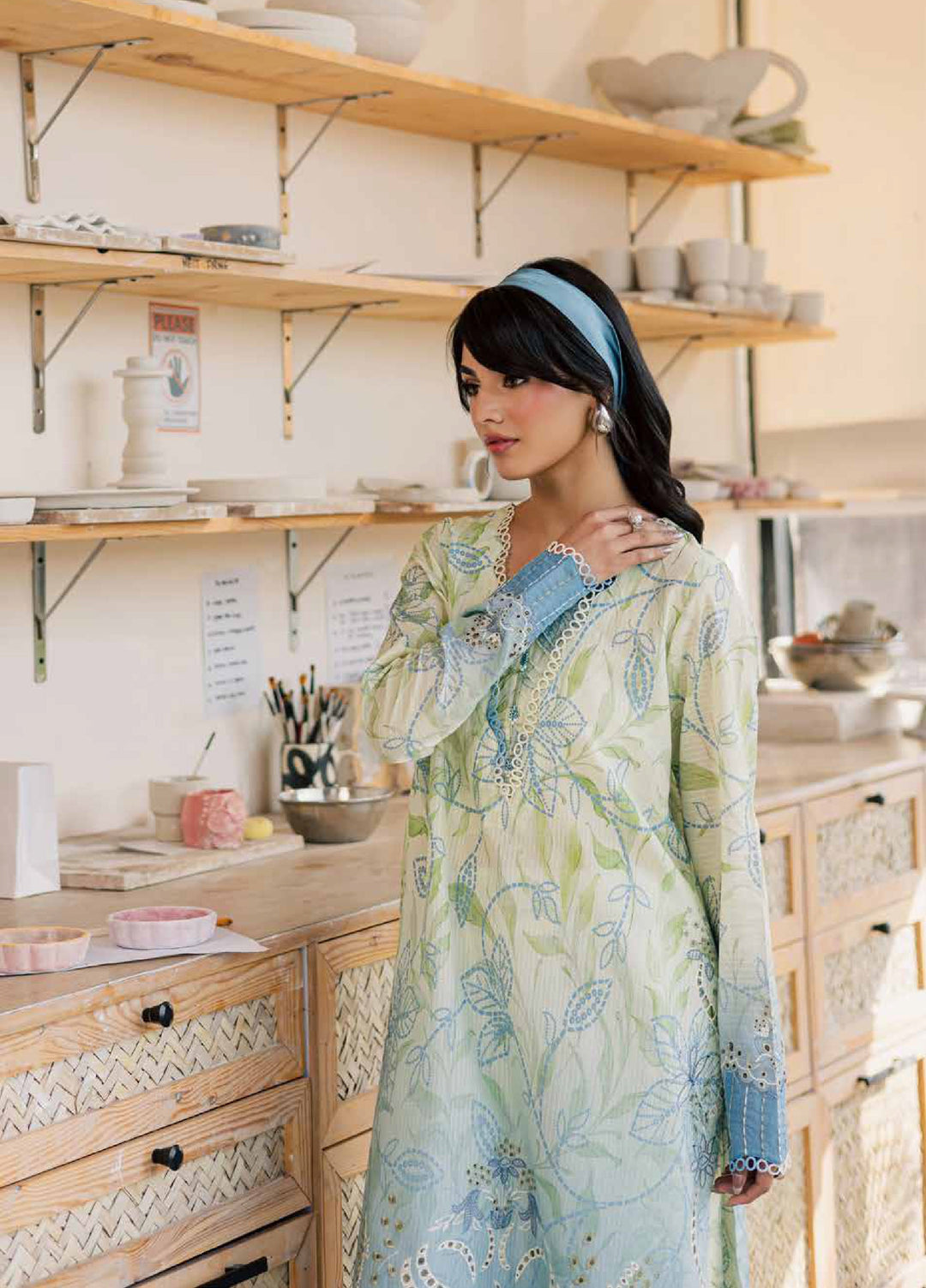 Ballerina by Nureh Unstitched Printed Chikankari Lawn 2 Piece Suit NU26UBL NU2-195 - Summer Collection