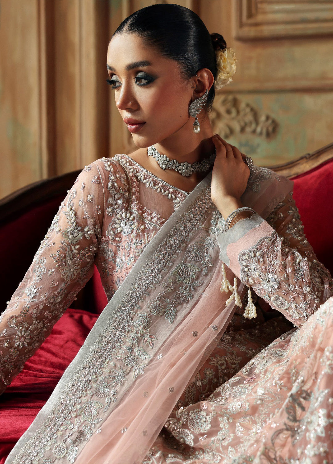 Zyra Unstitched Embroidered Net 3 Piece Suit ZY26UW D-1 Sarosh - Wedding Collection