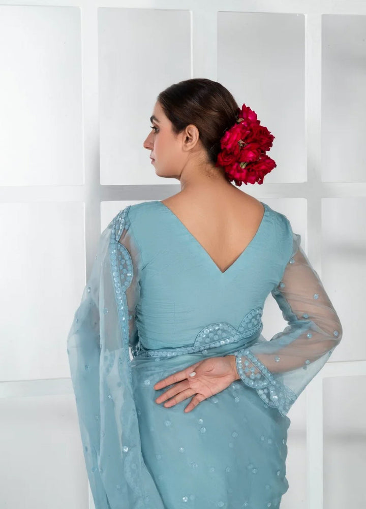 Luxe by Imran Aftab Unstitched Embroidered Organza Saree Suit IASC 29 - Festive Collection