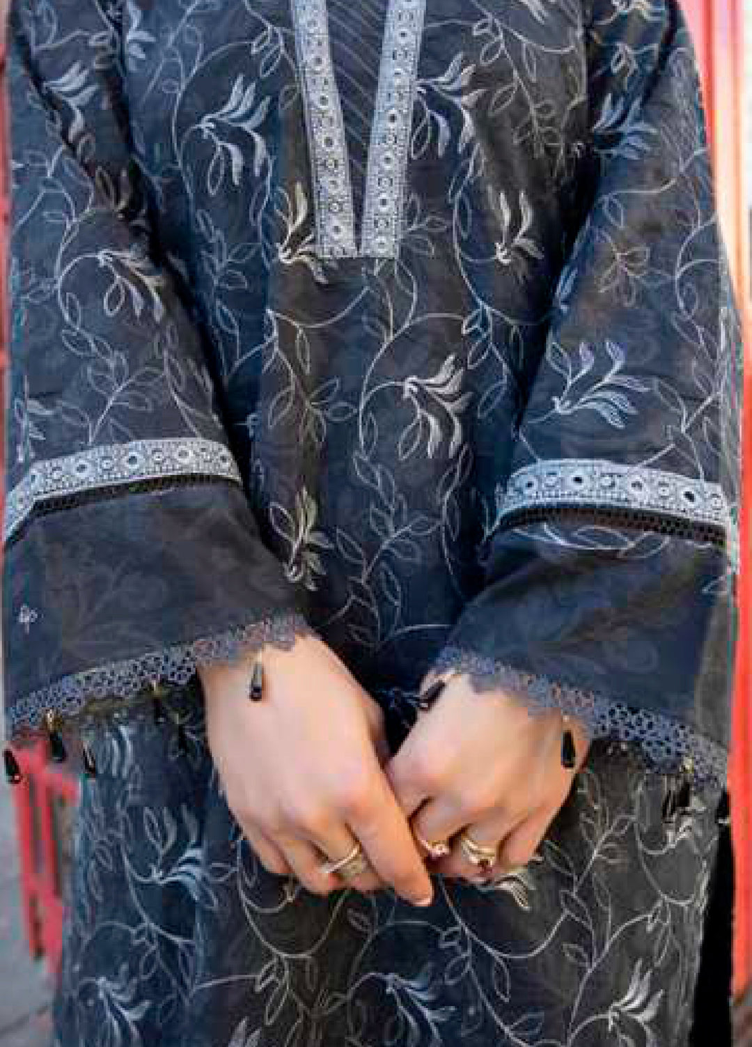 AL Zohaib Dhagakari Unstitched Embroidered Lawn 3 Piece Suit AZ26UD D-2 - Summer Collection