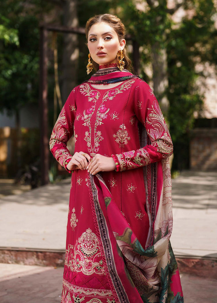 Shurooq Unstitched Luxury Lawn Embroidered 3 Piece SQ25 D-06 Gazelle - Festive Collection