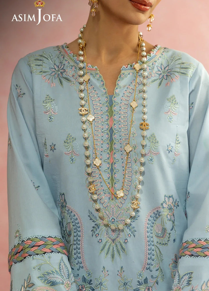 Asim Jofa Unstitched Embroidered Luxury Lawn 3 Piece Suit AJ26ULL AJULW-10 - Festive Collection