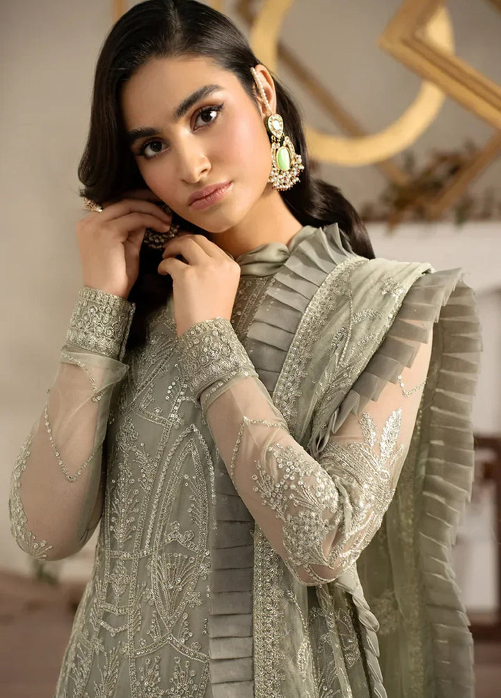 Zarif Women Unstitched Embroidered Net 3 Piece Suit ZR26UFC ZRN 05 PEARLY - Festive Collection