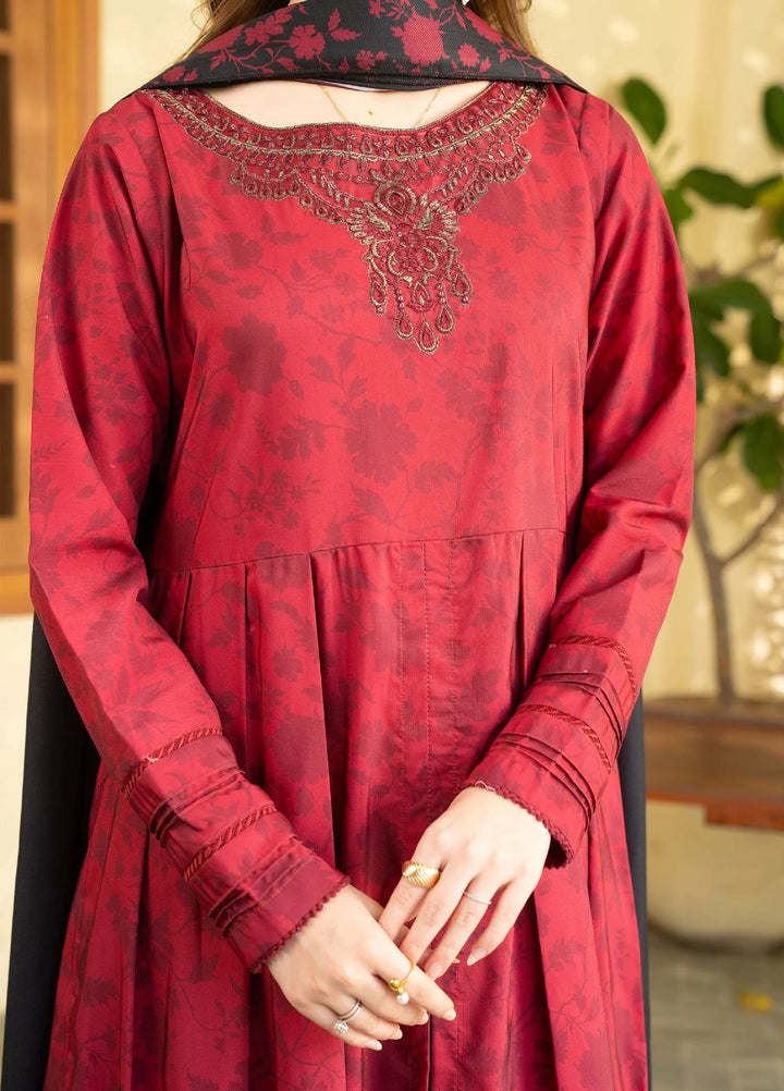 Mah e Noor Intermix by Panache 3 Piece Khaddar Merlot - Winter Collection