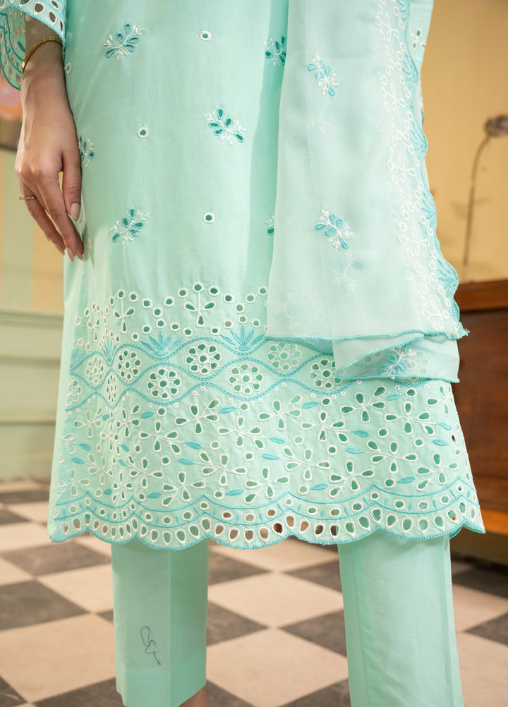 Naaz Couture Women RTW Embroidered Lawn 3 Piece Suit NC26RLC Aqua Marine - Casual Collection