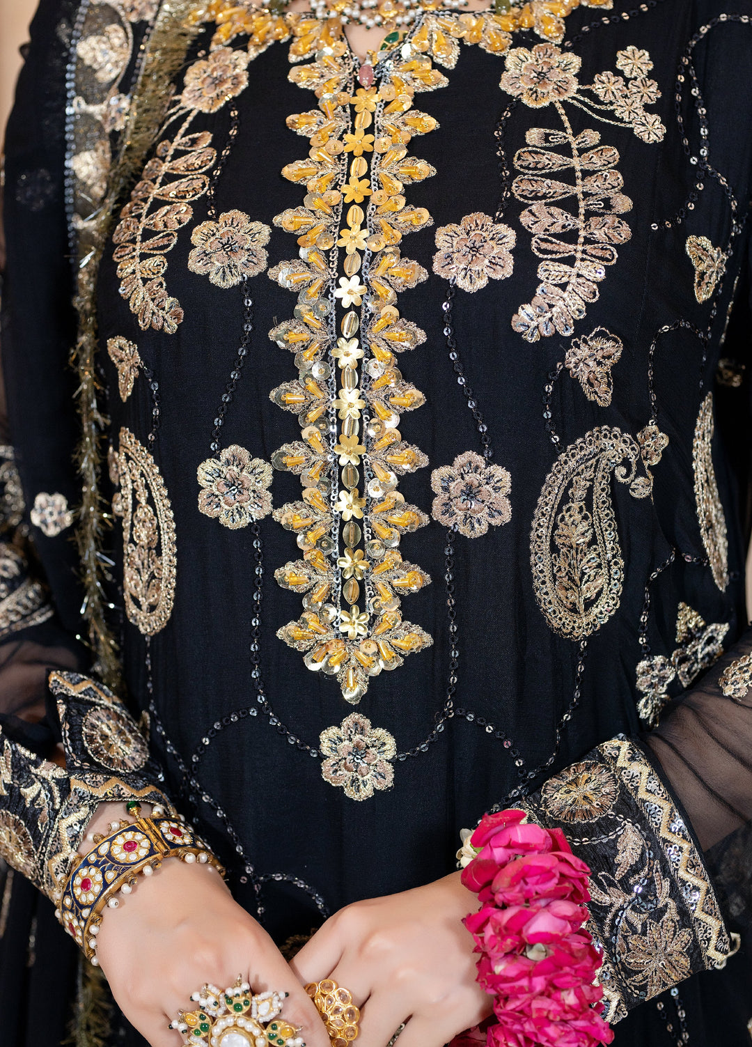 Maah-e-Noor Raum by Sarb Unstitched Embroidered Bamber Chiffon 3 Piece Suit RS26UMN MWF-06 - Wedding Collection