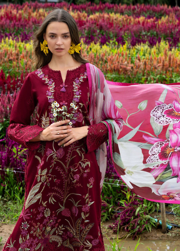 The Secret Garden by Mushq Hemline Unstitched Lawn 3 Piece Suit MU26USG D-14B Aurora Petals - Summer Collection