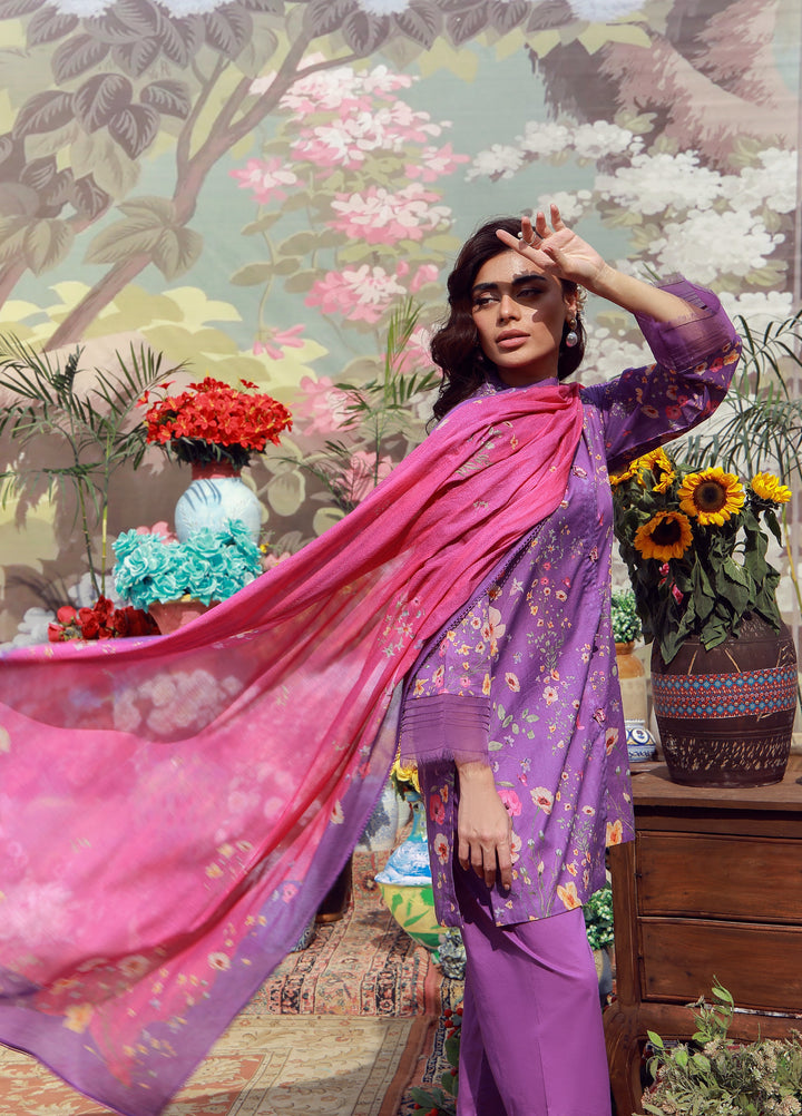 Mirha by Sahar Unstitched Printed Lawn 3 Piece Suit SS1-26-12 Lavender Whisper - Summer Collection