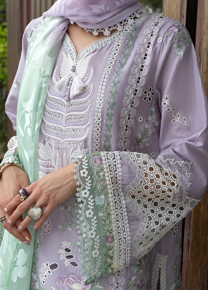 Mon Tresor by Esmel Unstitched Embroidered Luxury Lawn 3 Piece Suit EML26UMT D3-Lila - Summer Collection