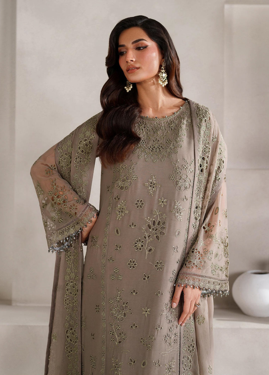 Muse Thread by Zarif Unstitched Chiffon Embroidered Suits 3 Piece ZRF25MT 08 AABROO - Festive Collection