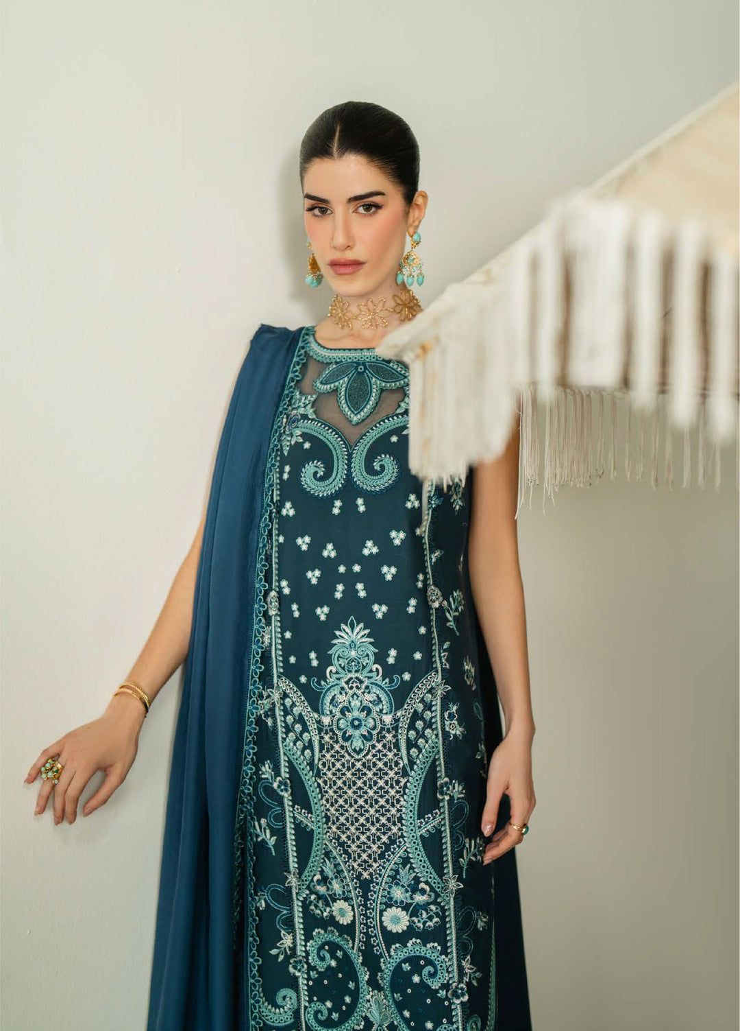 Blooming Flower by Zariya Unstitched Embroidered Lawn 3 Piece Suit ZRY26ULB FAUNA ZB-60101 - Festive Collection
