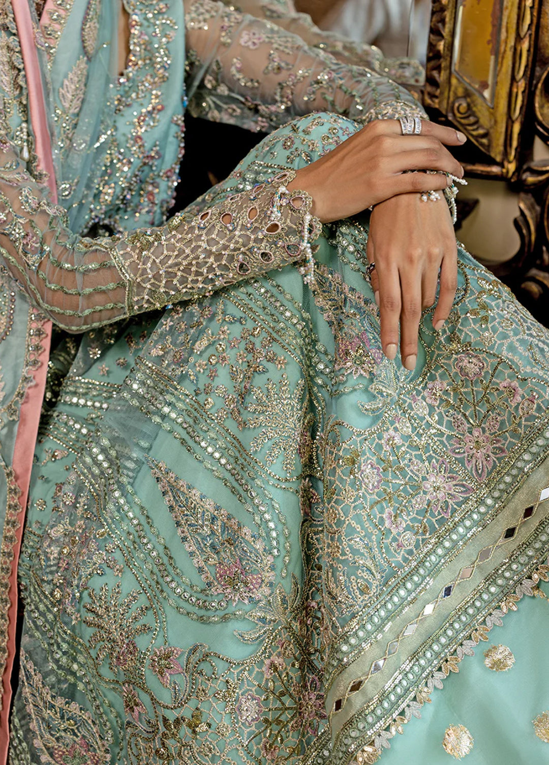 Darling by Mushq Unstitched Embroidered Net 4 Piece Suits MU25DW Bindu - Wedding Collection