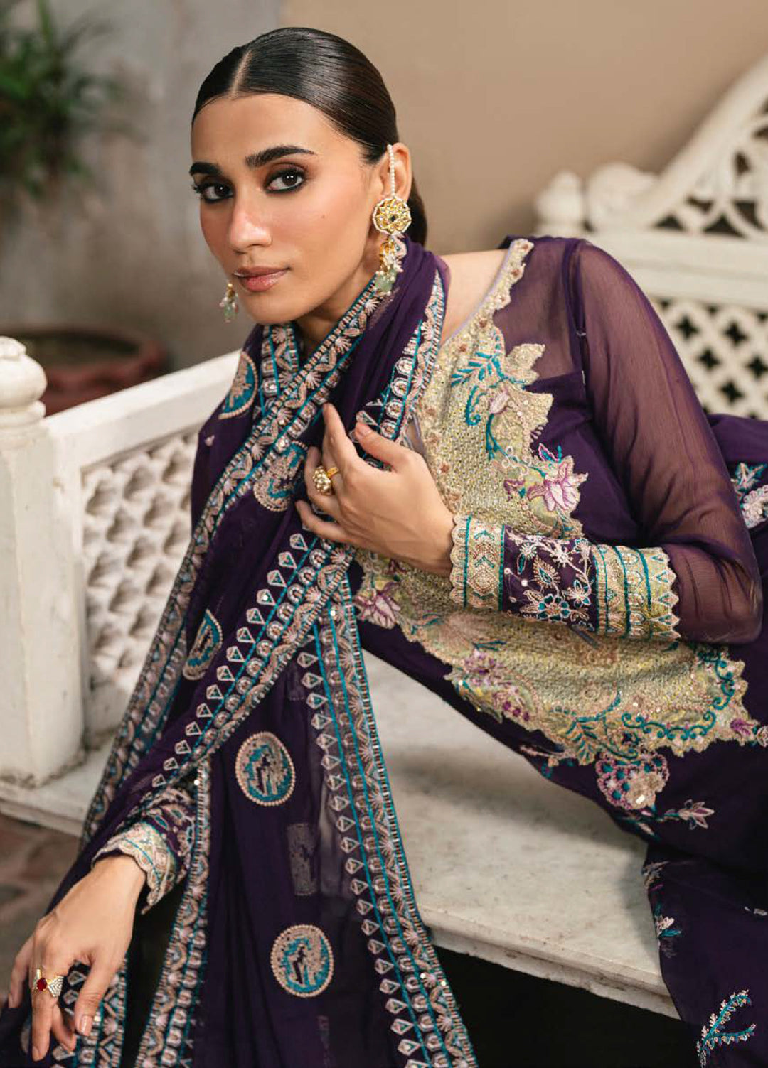 Gulnaar by Freesia Embroidered Chiffon Suits Unstitched 3 Piece FRE25GL FSU-650 Polina - Festive Collection