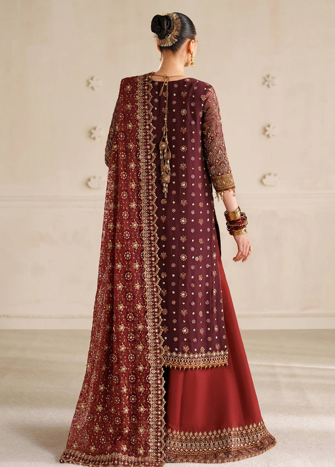 Chantelle by Baroque Unstitched Chiffon Embroidered Suits 3 Piece BQ25FC CH14-07 - Festive Collection