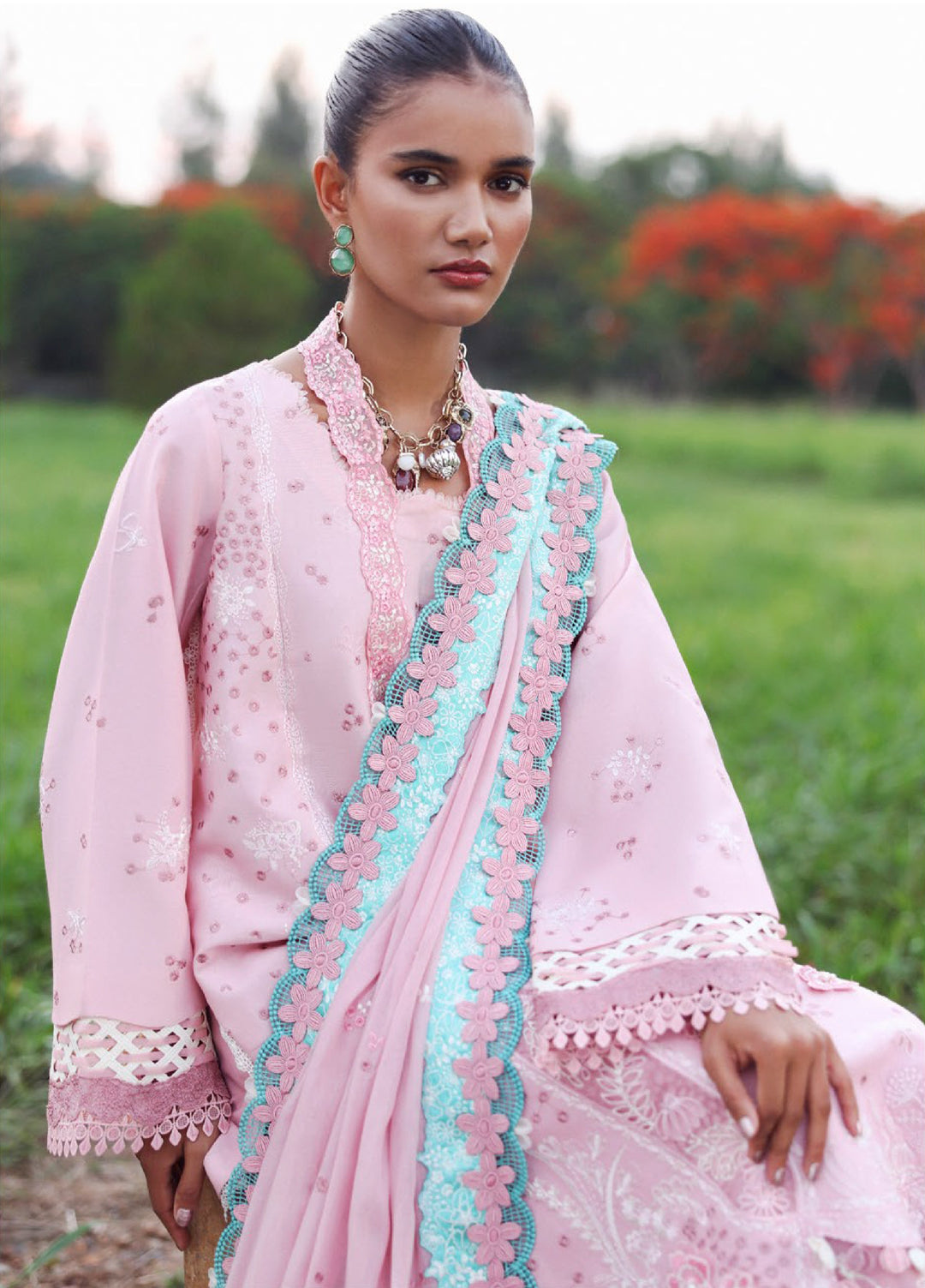 Lilas by Republic WomensWear Unstitched Embroidered Lawn 3 Piece Suit RW26ULL D-1B - Eid Collection