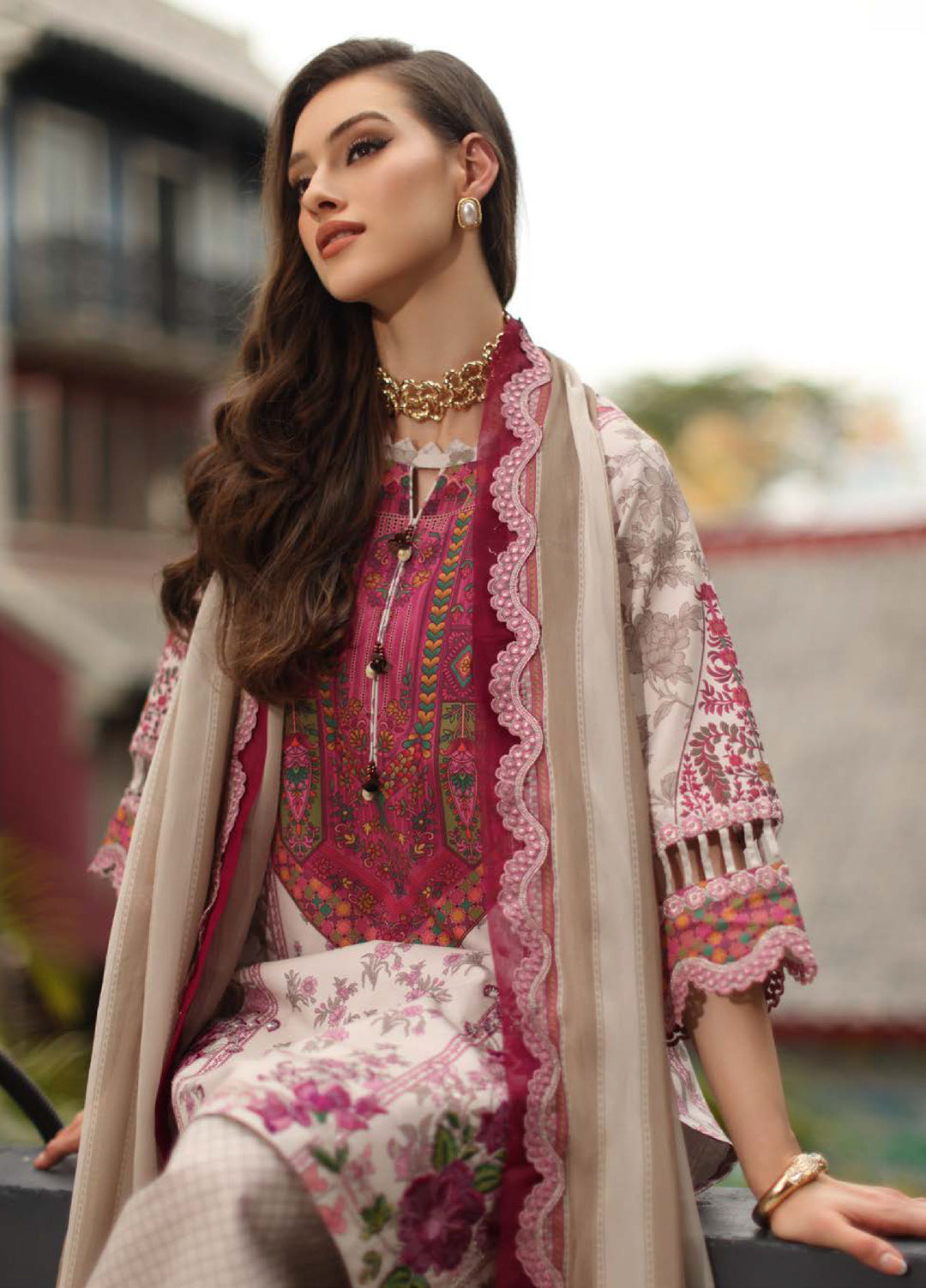 Combination by Charizma Unstitched Embroidered Lawn 3 Piece Suit CHR26UCL CC6-20 - Festive Collection