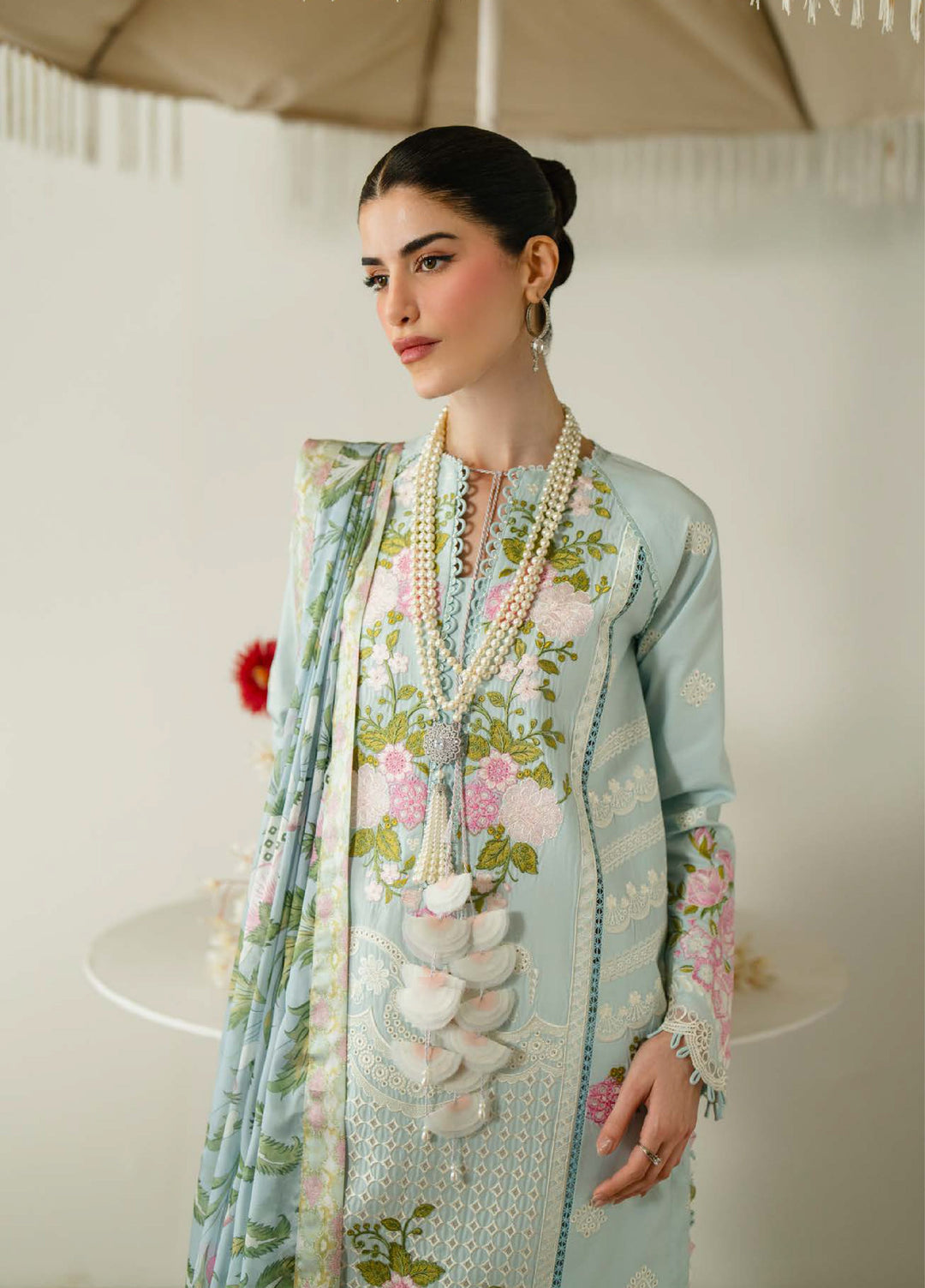 Blooming Flower by Zariya Unstitched Embroidered Lawn 3 Piece Suit ZRY26ULB IDALIA ZB-60107 - Festive Collection