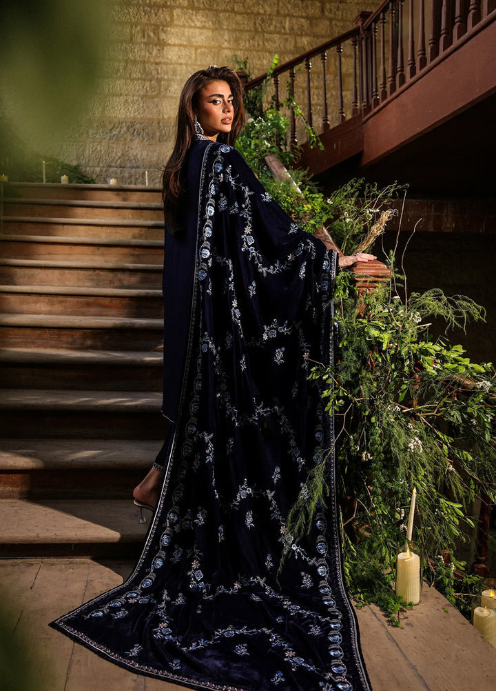 Elayra by Sahar Pret Velvet 3 Piece Embroidered Dark Bloom - Festive Collection