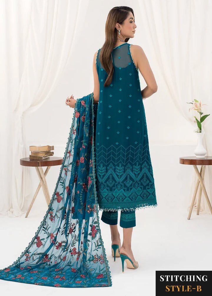 Zarif Women Unstitched Embroidered Chiffon 3 Piece Suit ZR26UFC ZLC 03 GARDENIA - Festive Collection