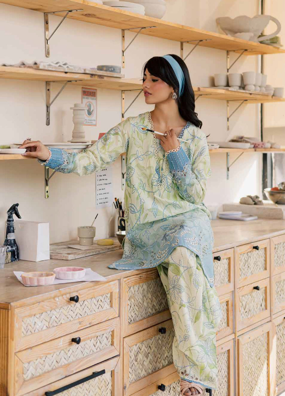 Ballerina by Nureh Unstitched Printed Chikankari Lawn 2 Piece Suit NU26UBL NU2-195 - Summer Collection