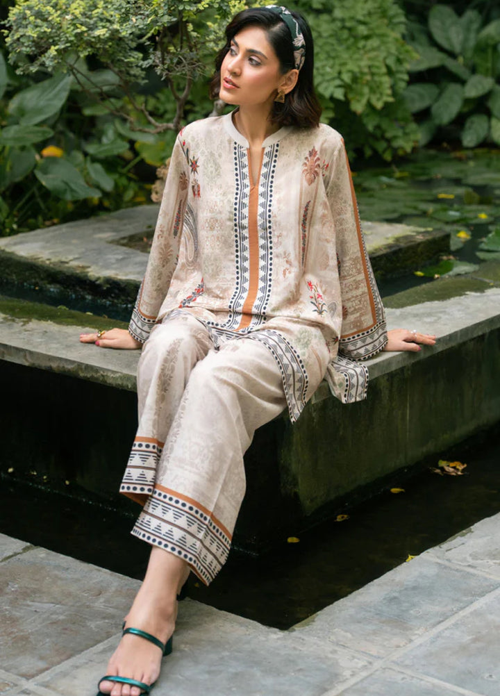 Nairah Women Pret Printed Arabic Lawn Suit NAH26PN Dune Sand - Spring Collection