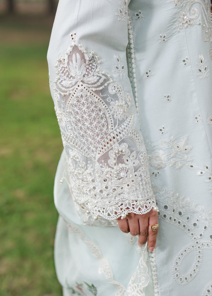 Tales of Petals by Sardinia Unstitched Embroidered Luxury Lawn 3 Pcs Suit SRD26UTP D-1 Ocean Waves - Festive