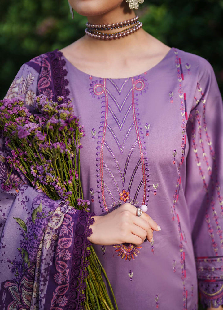 Shurooq Unstitched Luxury Lawn Embroidered 3 Piece SQ25 D-04 Portia - Festive Collection