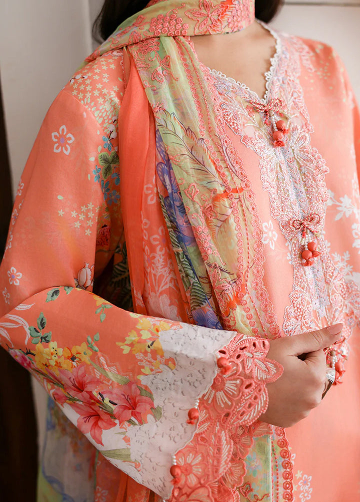 Sunlit Tales by Roheenaz Unstitched Embroidered Lawn 3 Piece Suit RN26ULS Blush tale RUNSS260710 - Lawn Collection