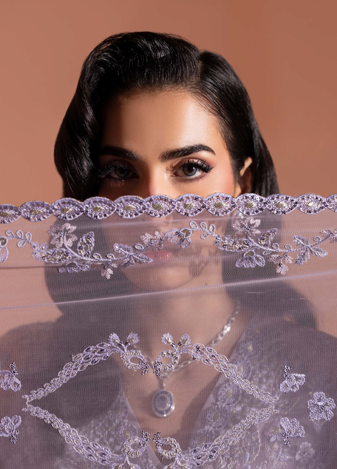 Murawwat by Lavish Premium Unstitched Luxury Organza Embroidered 3 peice LV25MC M-10 Lavender Mist - Formals Collection