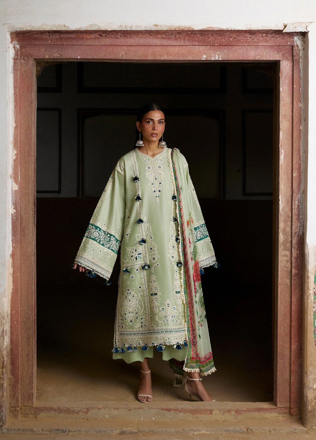 Zan by Hussain Rehar Unstitched Embroidered Lawn 3 Piece Suit HR26UZF Nane D-79 - Festive Collection