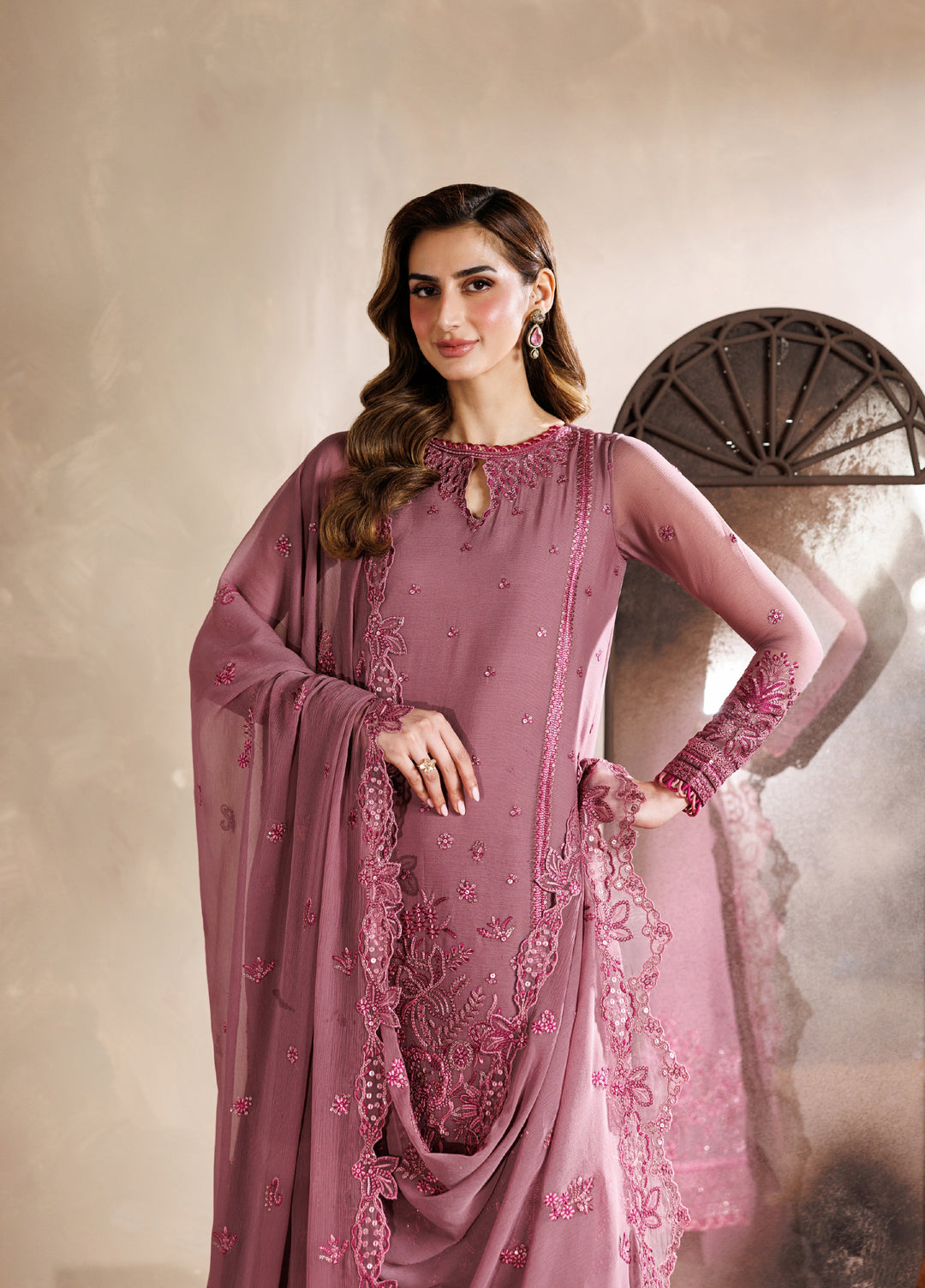 Zaryah by Zarif Unstitched Embroidered Chiffon 3 Piece Suit ZR26UZF ZF-ZYR-SAAZ-04 - Festive Collection