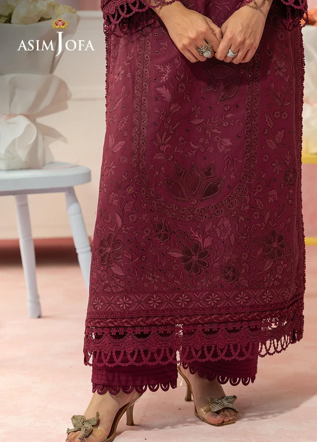 Asim Jofa Unstitched Embroidered Luxury Lawn 3 Piece Suit AJ26ULL AJULW-12 - Festive Collection