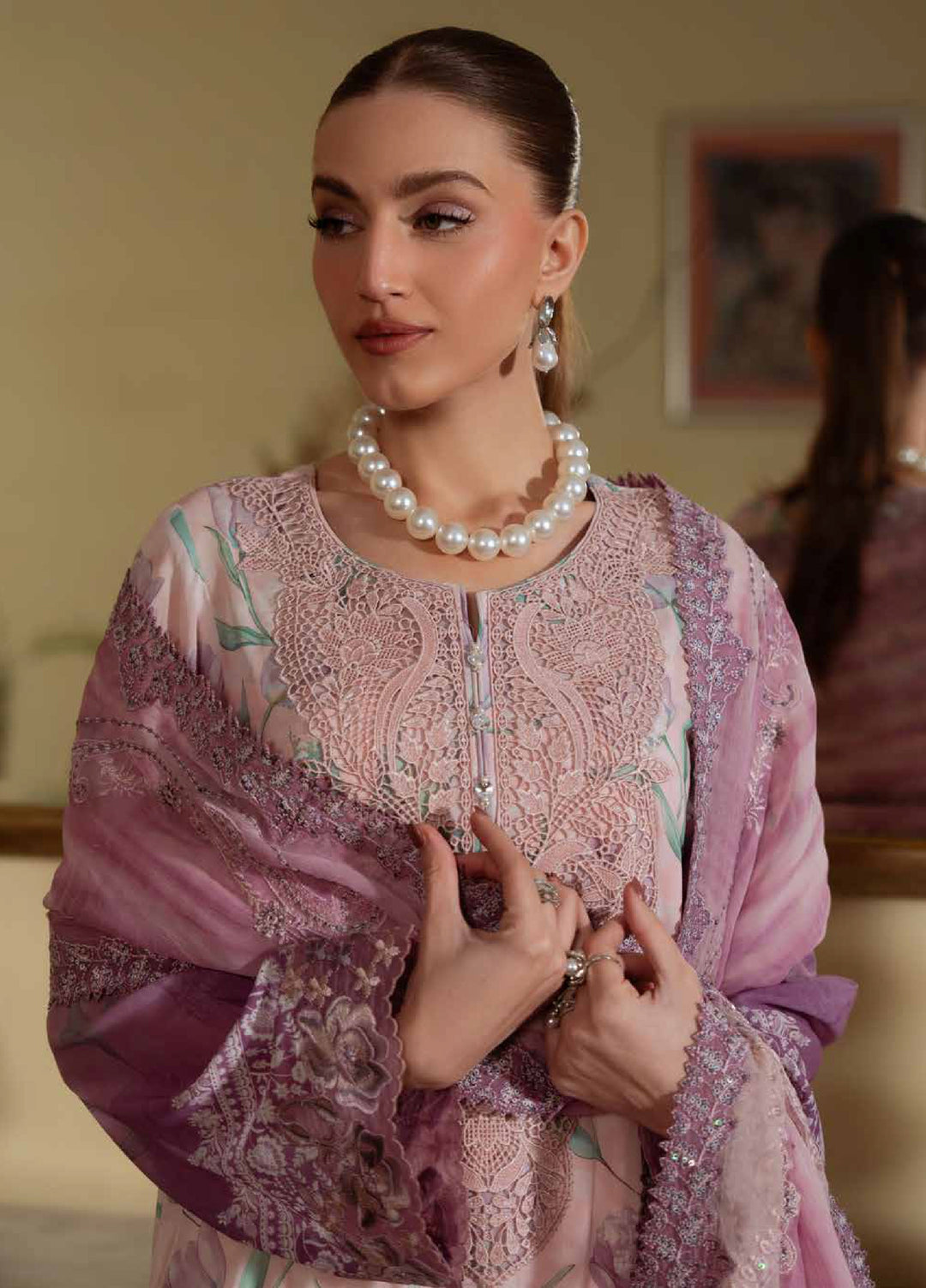 Maya by Nureh Unstitched Embroidered Swiss Lawn 3 Pcs Suit NU26UM NS-159 - Summer Collection
