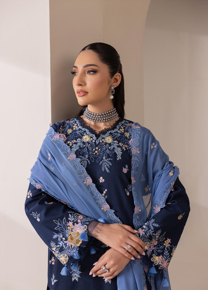 RajBari Exclusive Unstitched Embroidered Lawn 3 Piece Suit RB26UE D-7 - Summer Collection