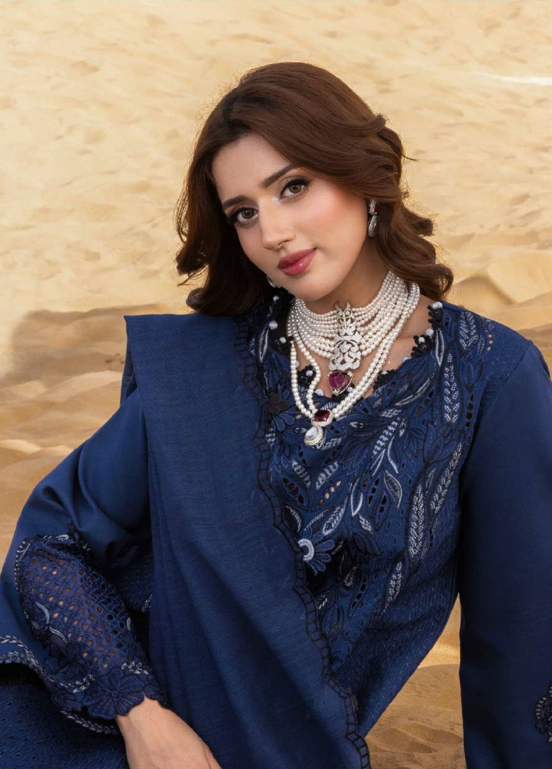 Rang Rasiya Premium Unstitched Embroidered Lawn 3 Piece Suit RR26UP D-15 Natalia - Festive Collection