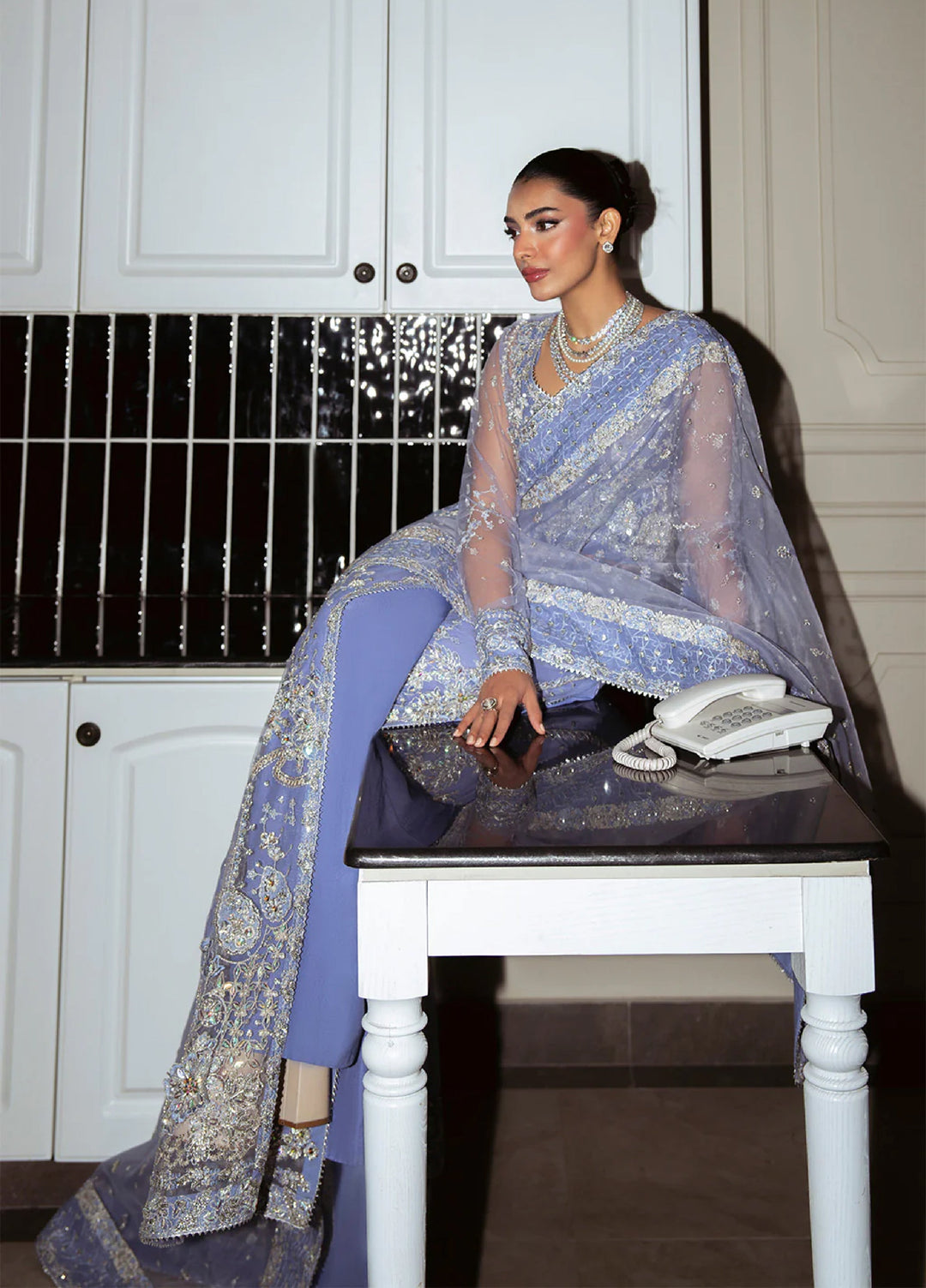 Pari Naaz by Neeshay Embroidered Net Suits Unstitched 3 Piece NSH25PW Afsaneh - Formals Collection