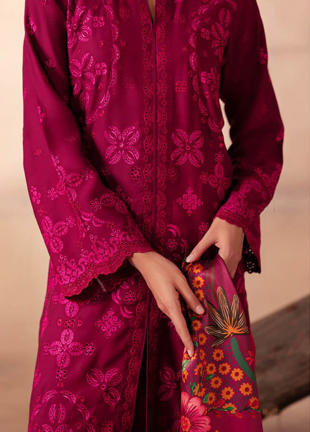 Sareen by Rajbari Unstitched Premium Viscose Chikankari 3 Piece RB25SC D-10 - Winter Collection